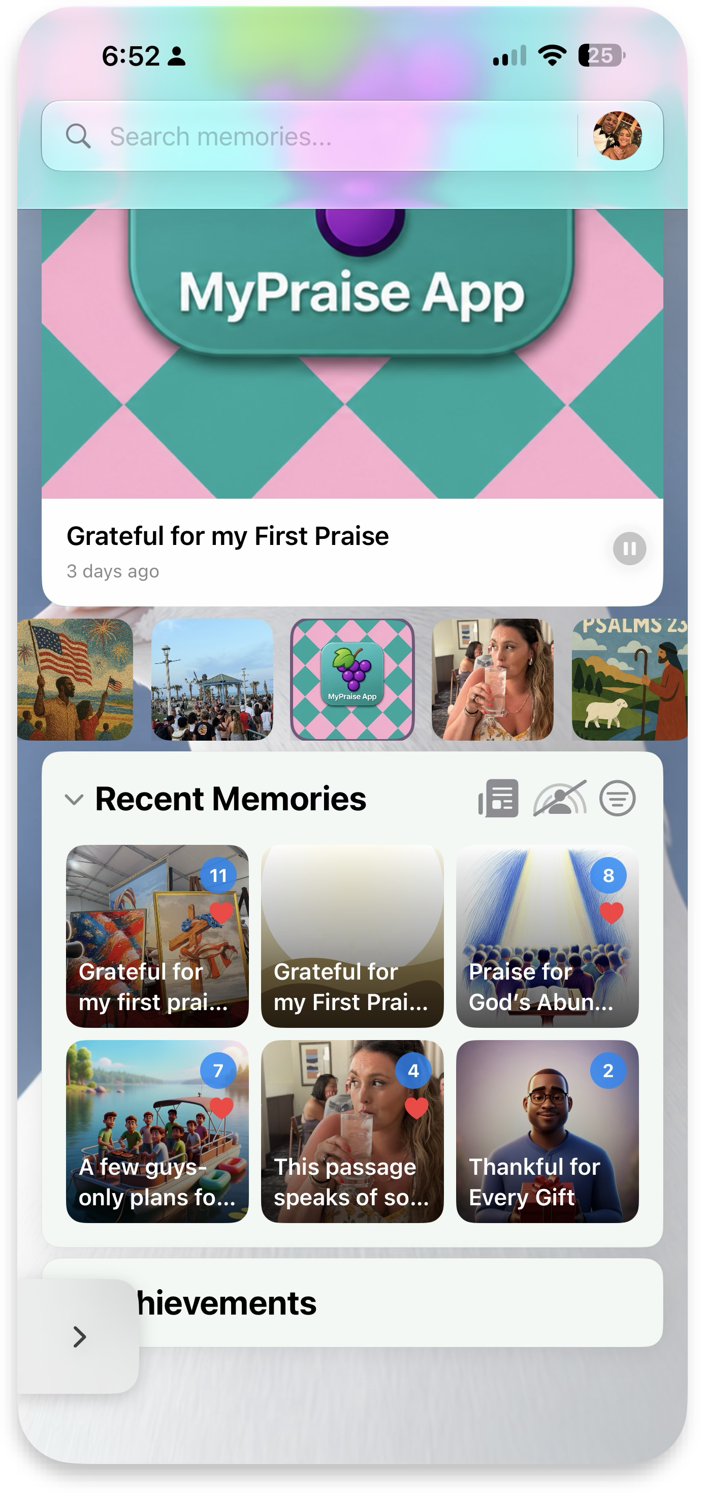 Gallery favorites on Home